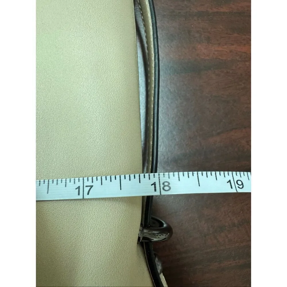 Mosiso PU Leather Beige Laptop Bag with Handles and Shoulder Strap